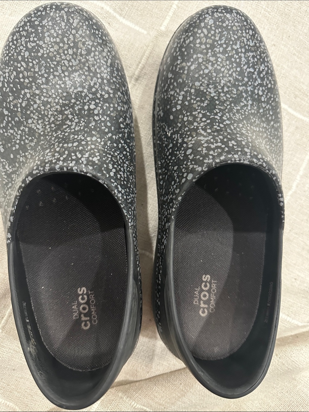CROCS Women's Black Speckle Slip-On Clogs